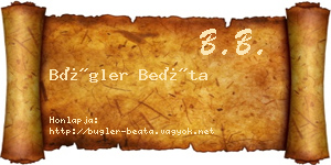 Bügler Beáta névjegykártya